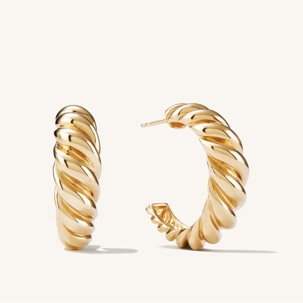 Mejuri Large Croissant Dome Hoop Earrings New